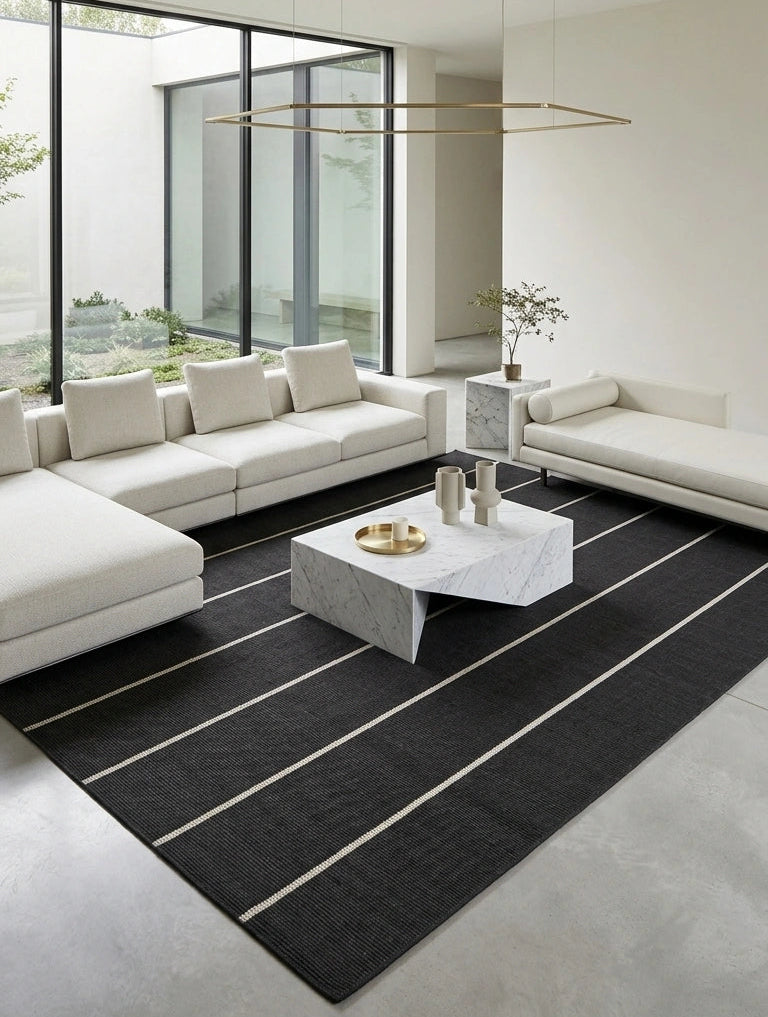 Alfombra Petra Charcoal Sand de Polipropileno – MiluRugs