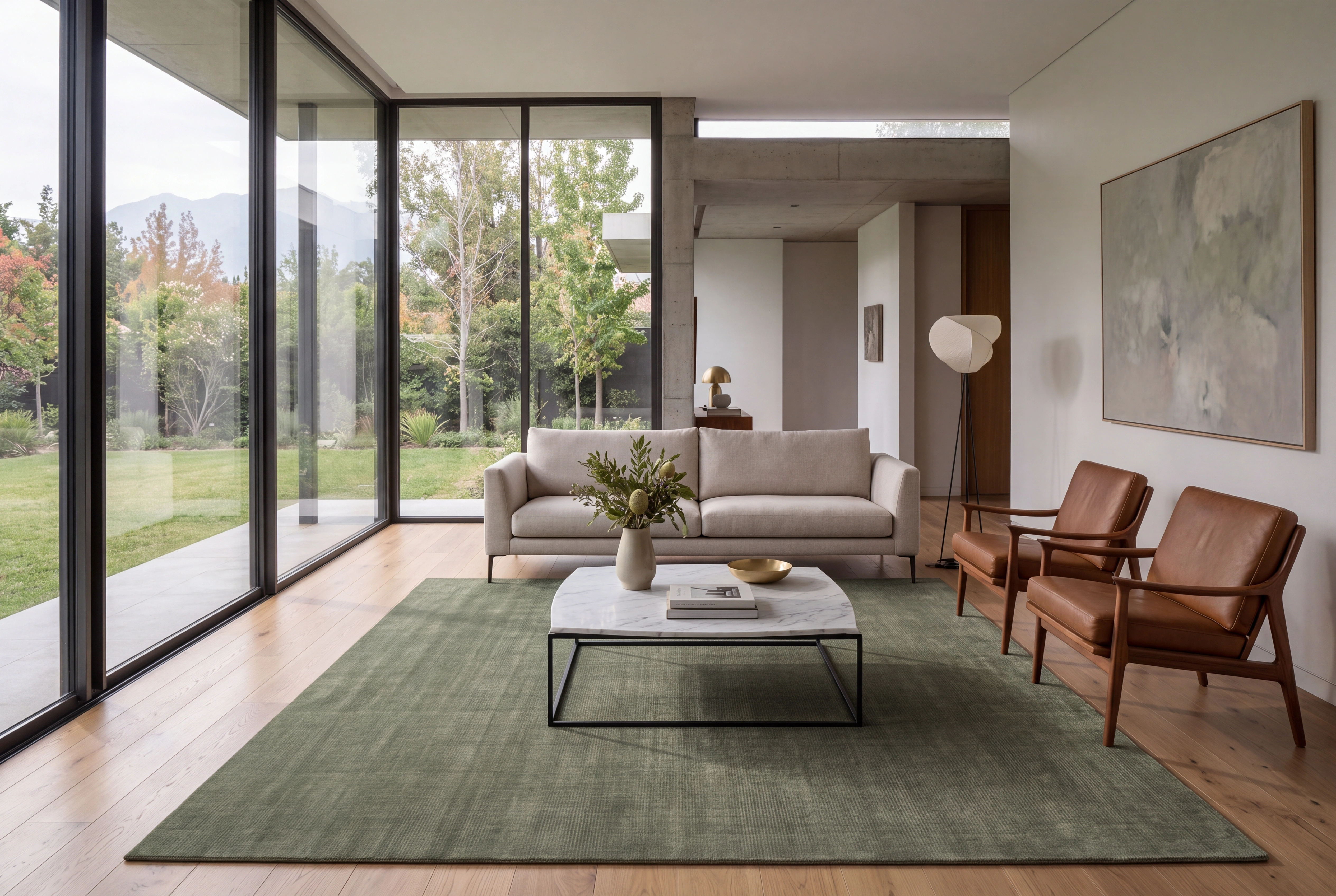 Alfombra Bindu Sage de Lana – MiluRugs