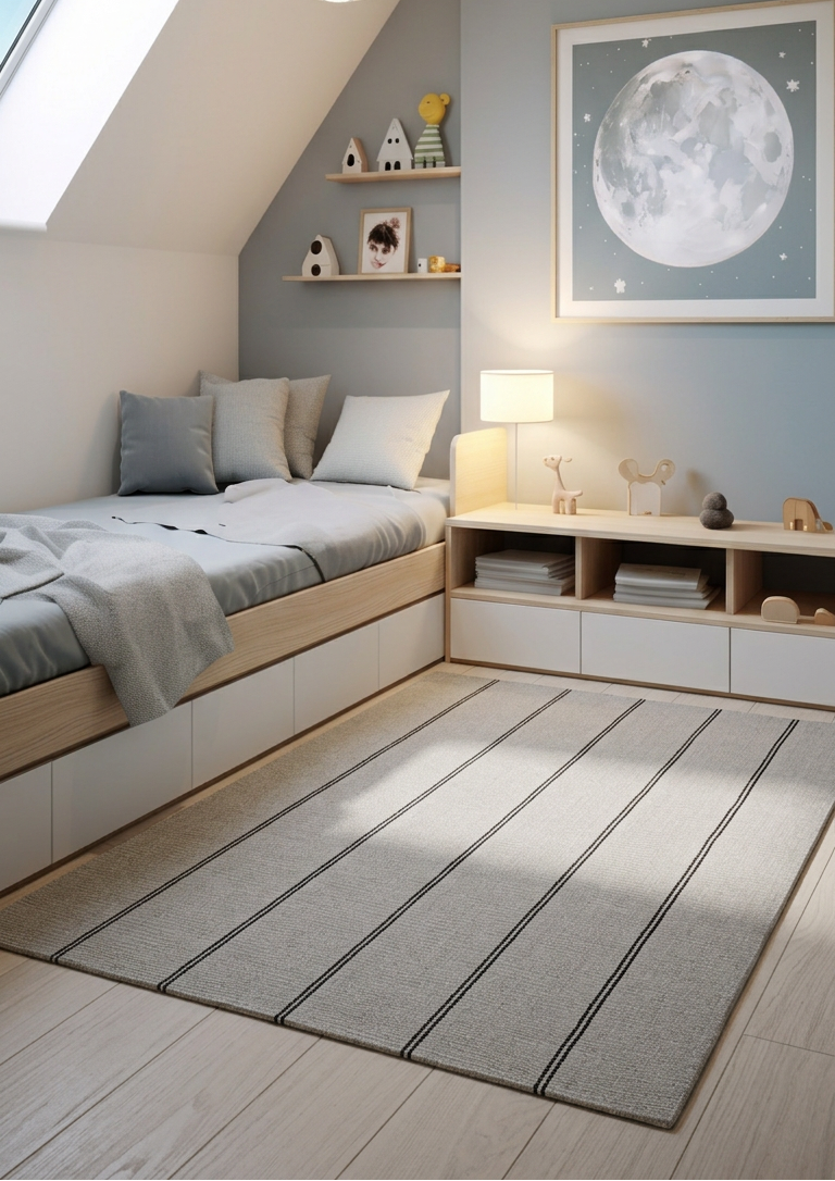 Alfombra Navi Silver Black de Polipropileno – MiluRugs