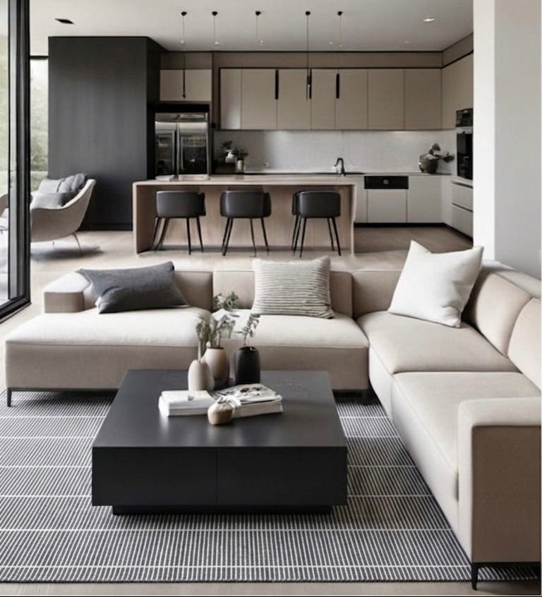 Alfombra Llana Charcoal de Polipropileno – MiluRugs