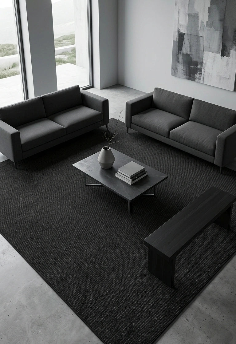 Alfombra Basai Charcoal de Polipropileno – MiluRugs