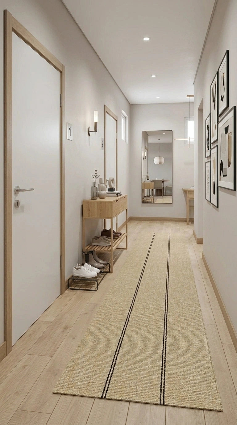 Alfombra Pasillo Navi Taupe Black de Polipropileno – MiluRugs