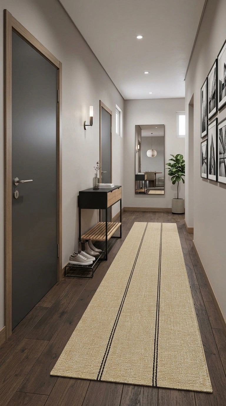 Alfombra Pasillo Navi Taupe Black de Polipropileno – MiluRugs