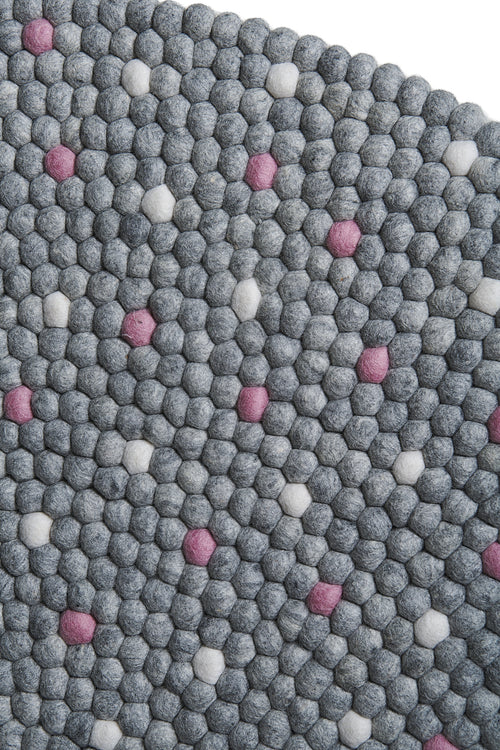 Alfombra Redonda Confetti Grey and rose 130cm